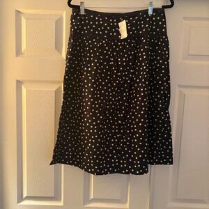 Vintage JCrew Cotton Polka Dot A-Line Skirt, NWT, Sz 10